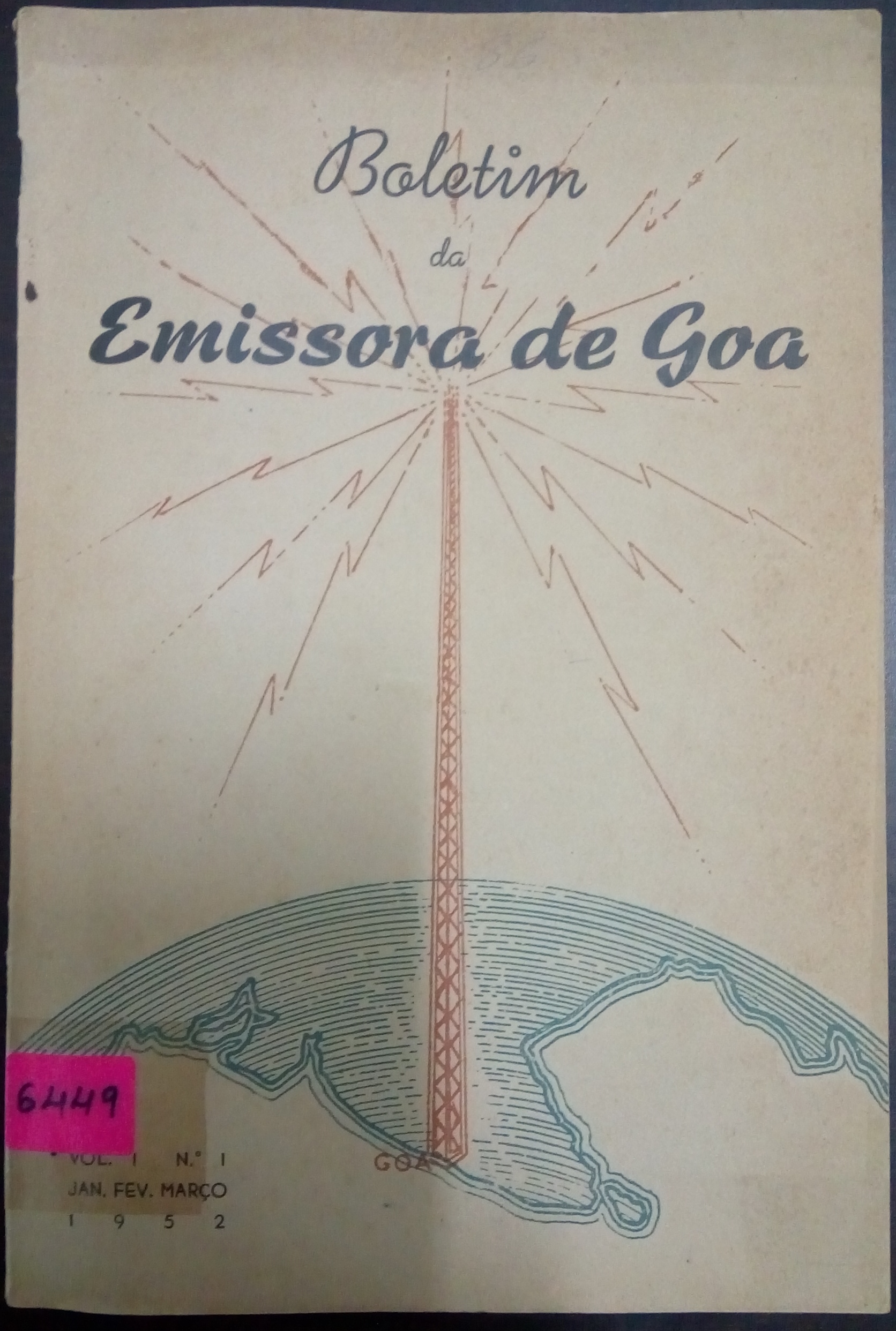 Capa da primeira edição do Boletim da Emissora de Goa