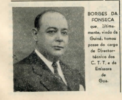 Foto de Borges da Fonseca, diretor da Emissora de Goa no ano de 1952