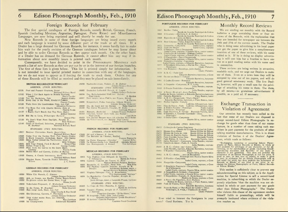 Excerto do periódico "The Edison Phonograph Monthly (Jan-Dec 1910)"